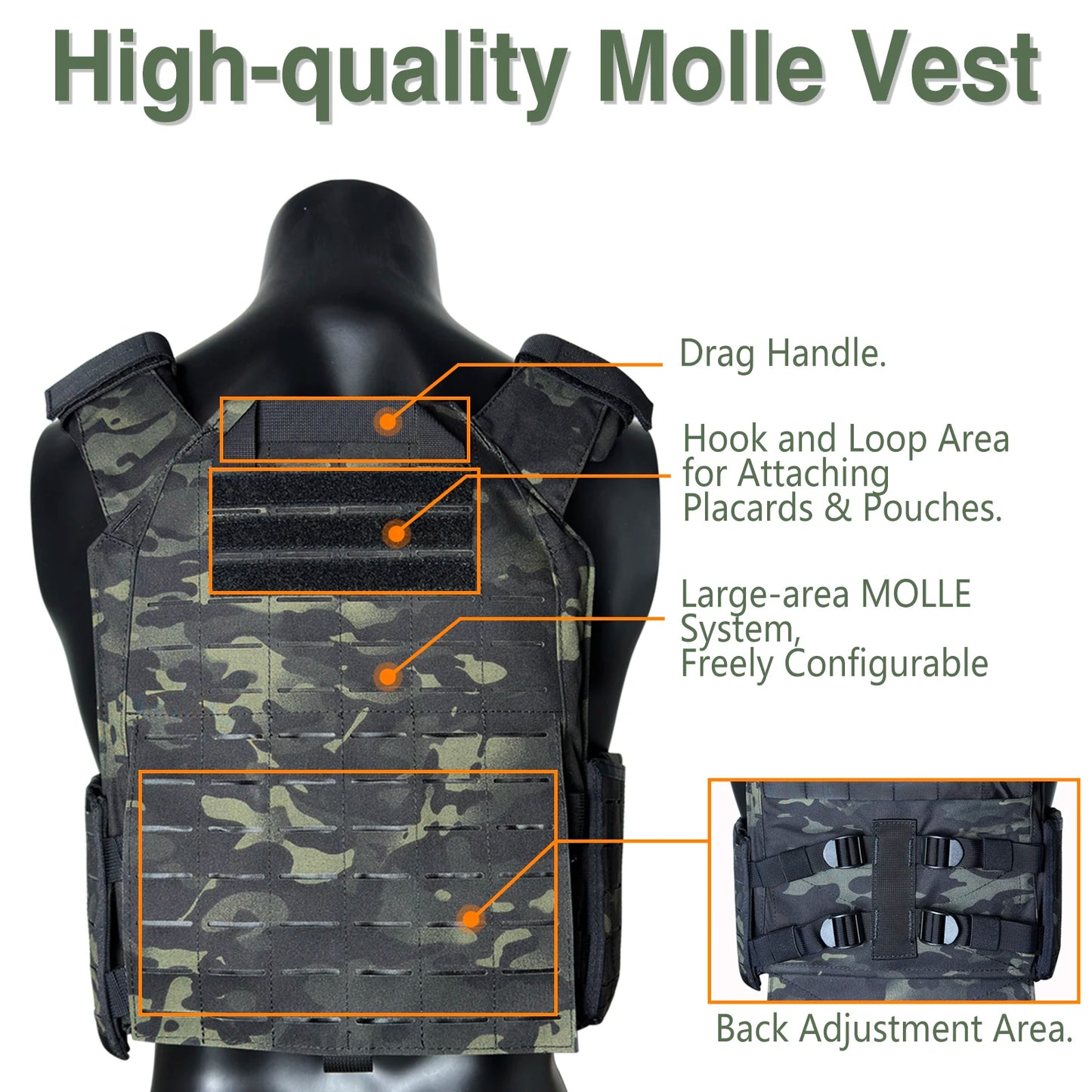 Speical offer Clearance 1000D Nylon Laser Cutting Modular Quick Release Adjusted Tactical Vest
